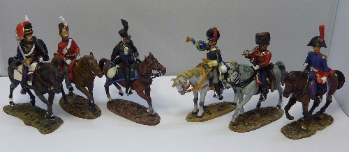 Six del Prado figures of mounted soldiers
