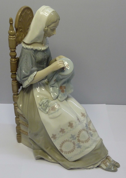 A Lladro figure, Embroidery, L4865, height 29cms