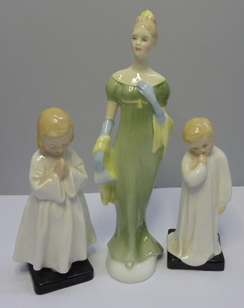 Three Royal Doulton figures, Lorna, HN2311, second, Bedtime, HN1978, a/f and Darling, HN1985