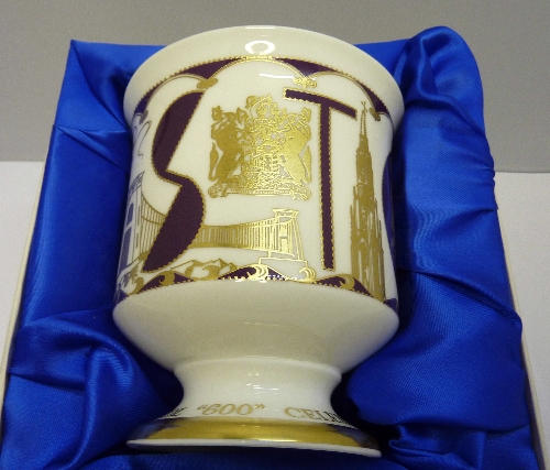 A Coalport Bristol 600 Commemorative Goblet, Limited Edition 790/1200, height 12cms, boxed