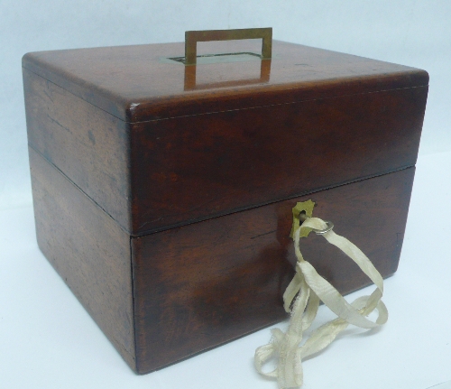 A Victorian Doctors` Apothecary box with twelve bottles