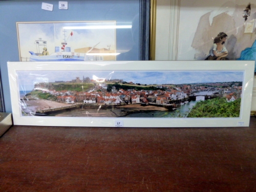 A panoramic photograph of Whitby, unframed