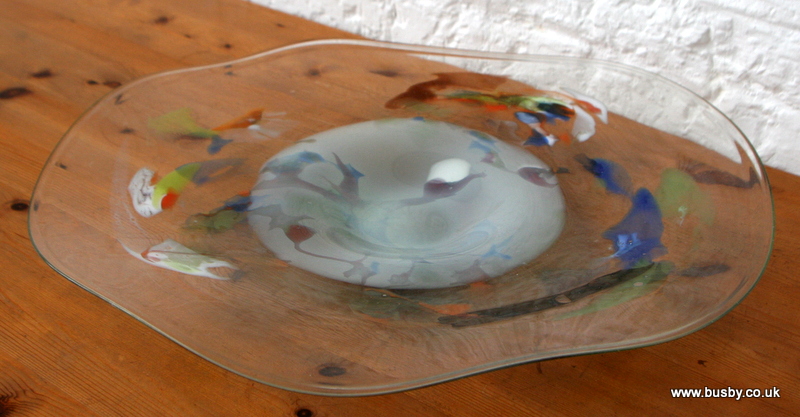 A large Italian studio glass charger.  21in(53.5cm) x 18in(45.5cm)