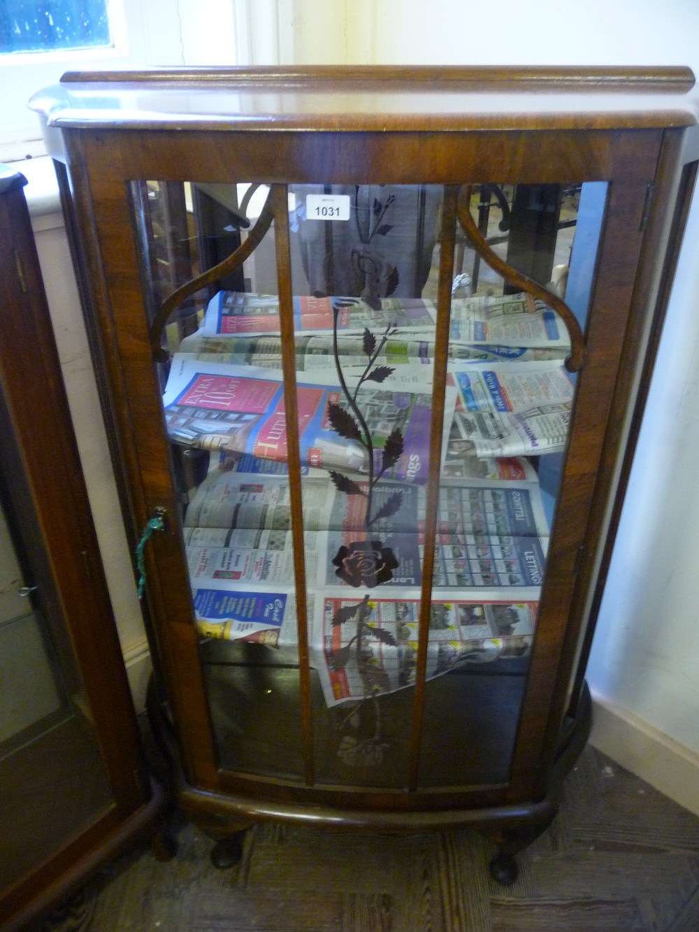 A 1920`s Rosewood display cabinet