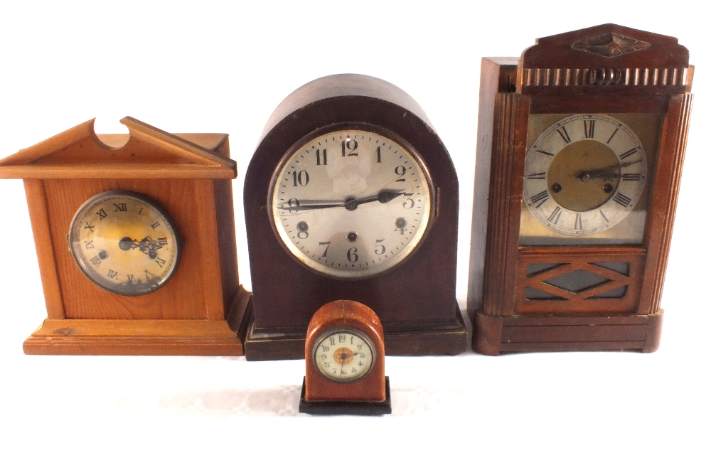 Four various mantel clocks