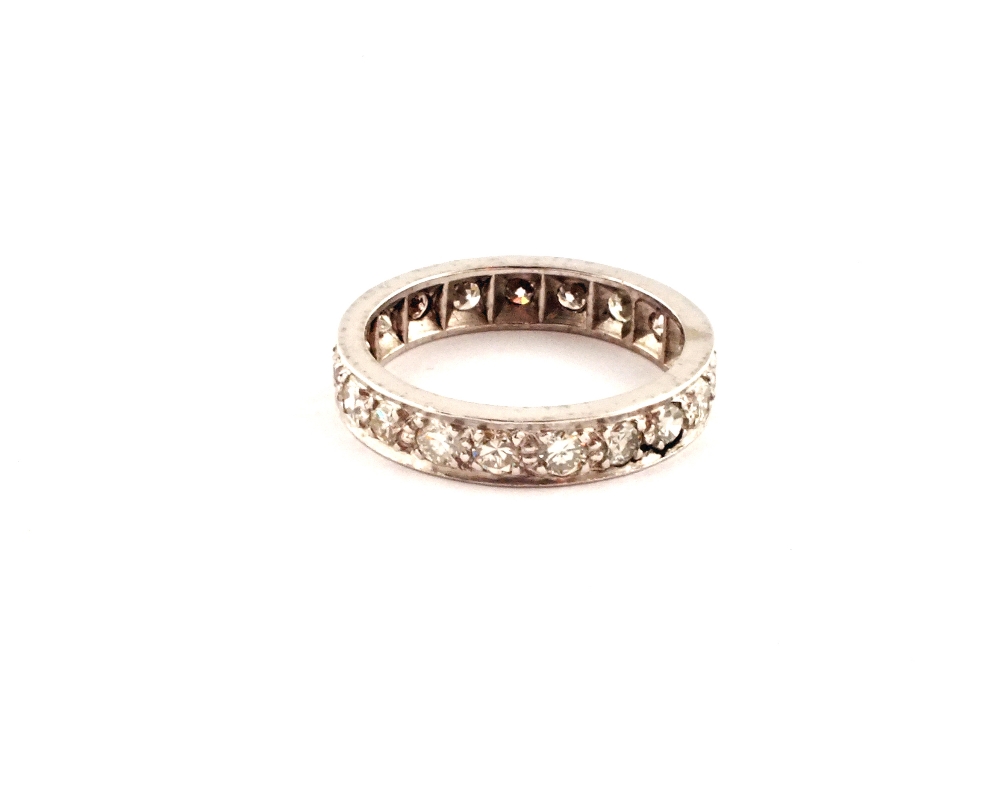 An 18ct white Gold Diamond full eternity ring, size N