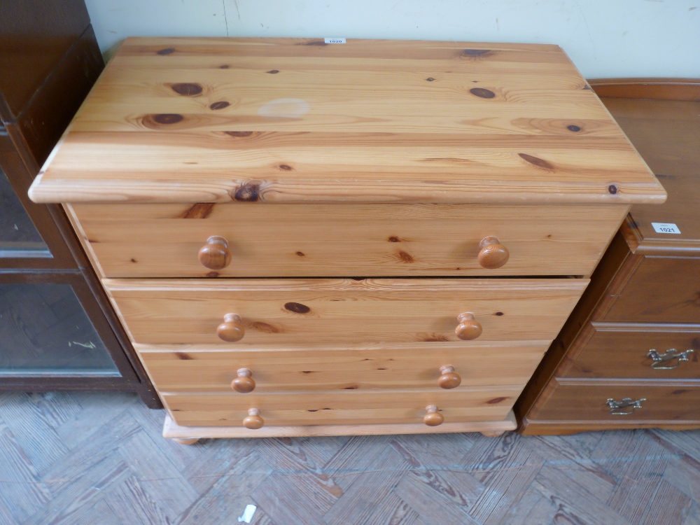 A Pine four drawer chest of drawers