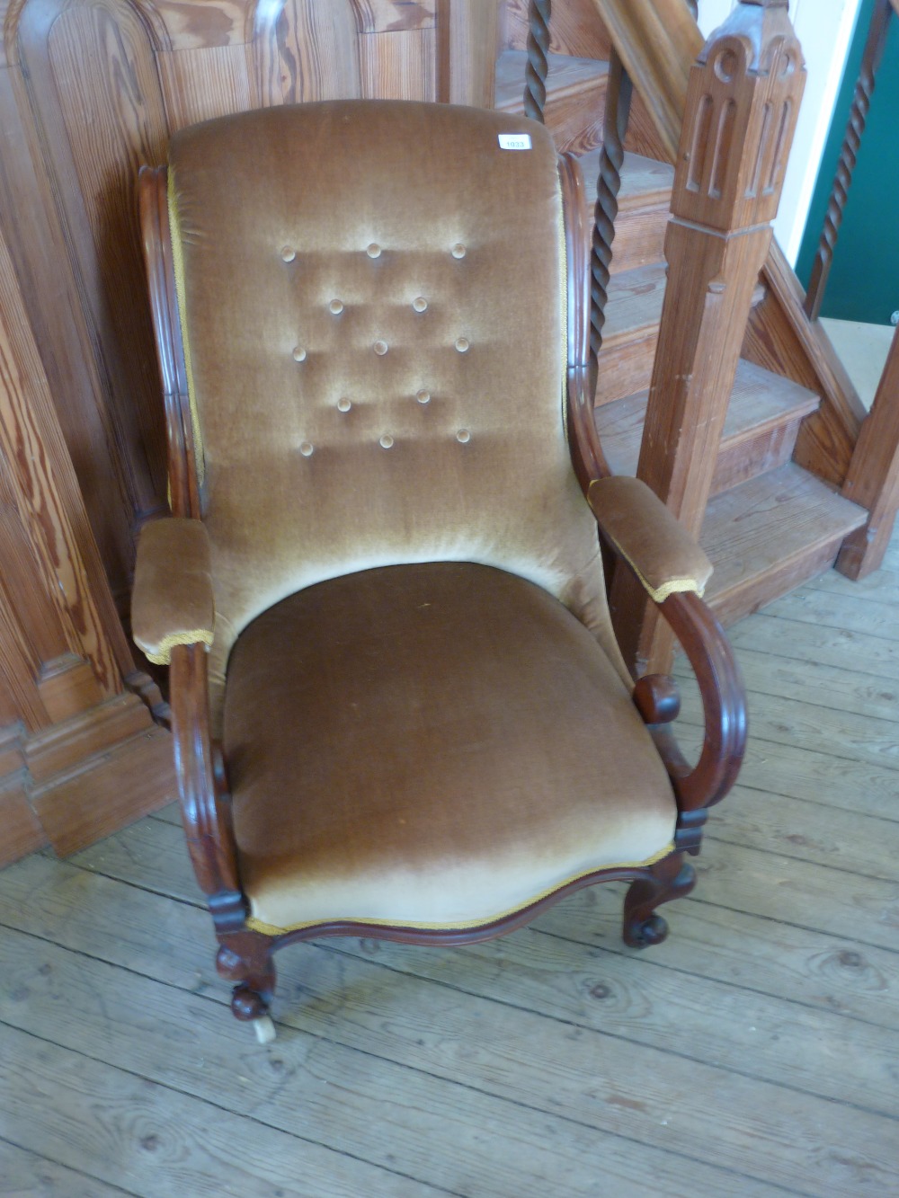 A William IV scroll armchair