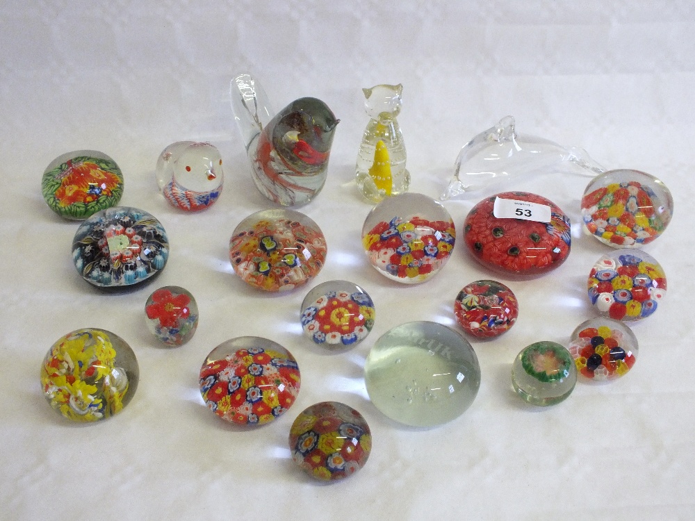 Various glass paperweights