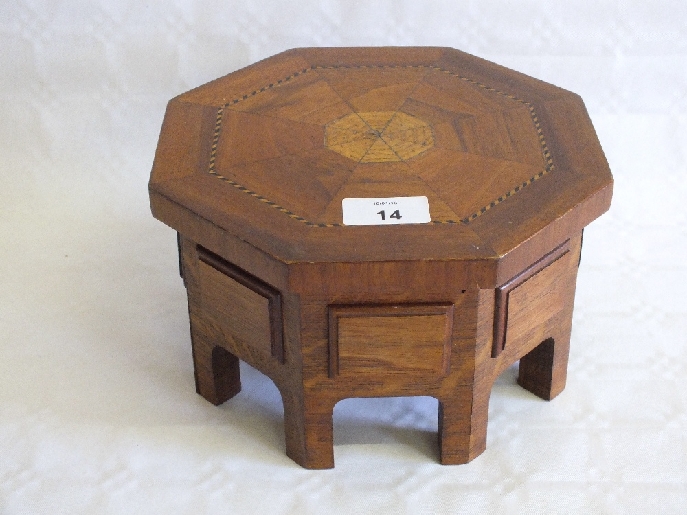 An Edwardian miniature inlaid octagonal table