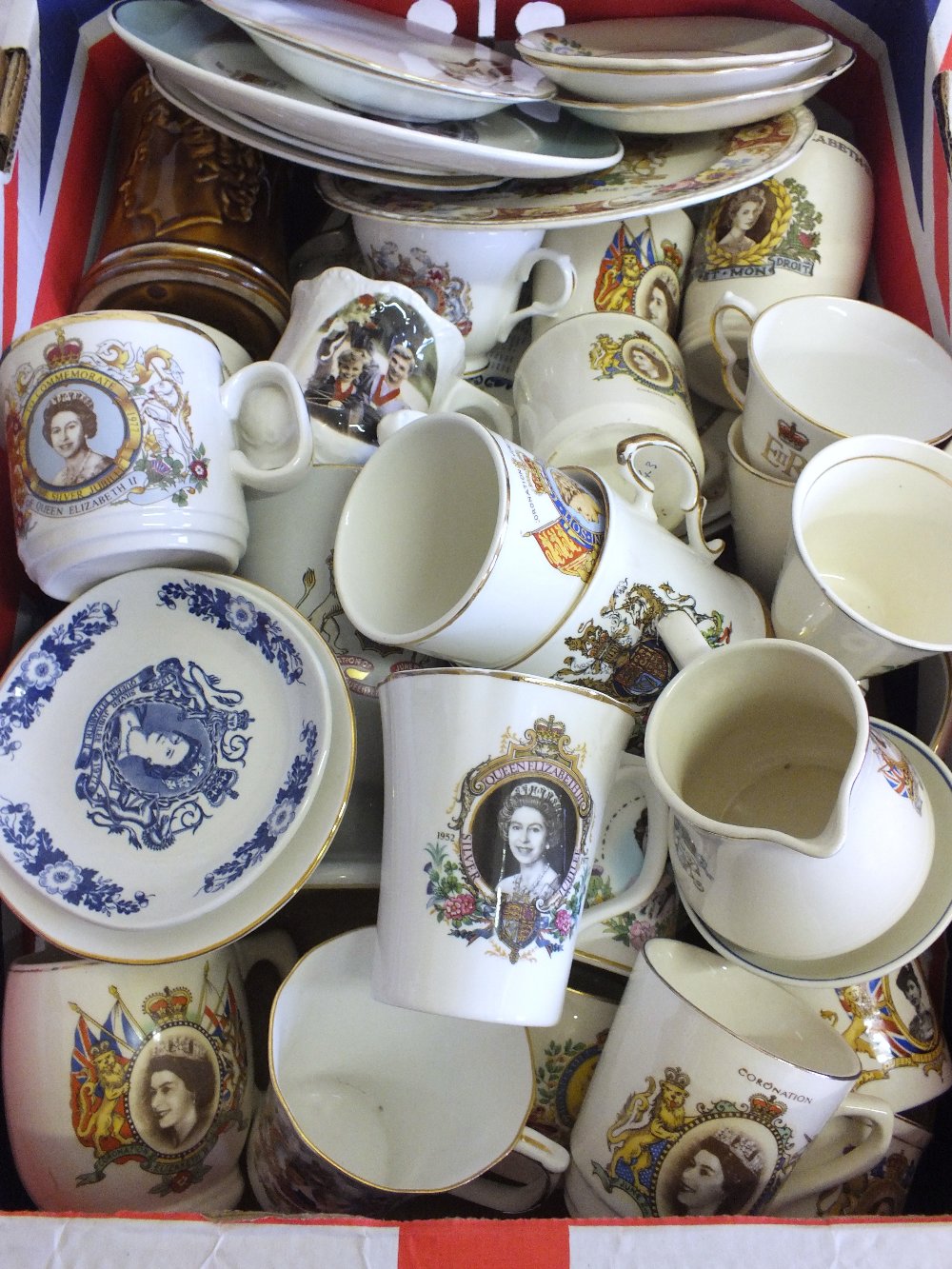 Various Royal commemorative china, QEII