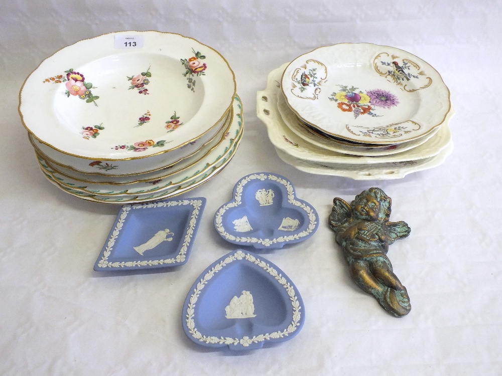 Various 19th Century floral plates and other china