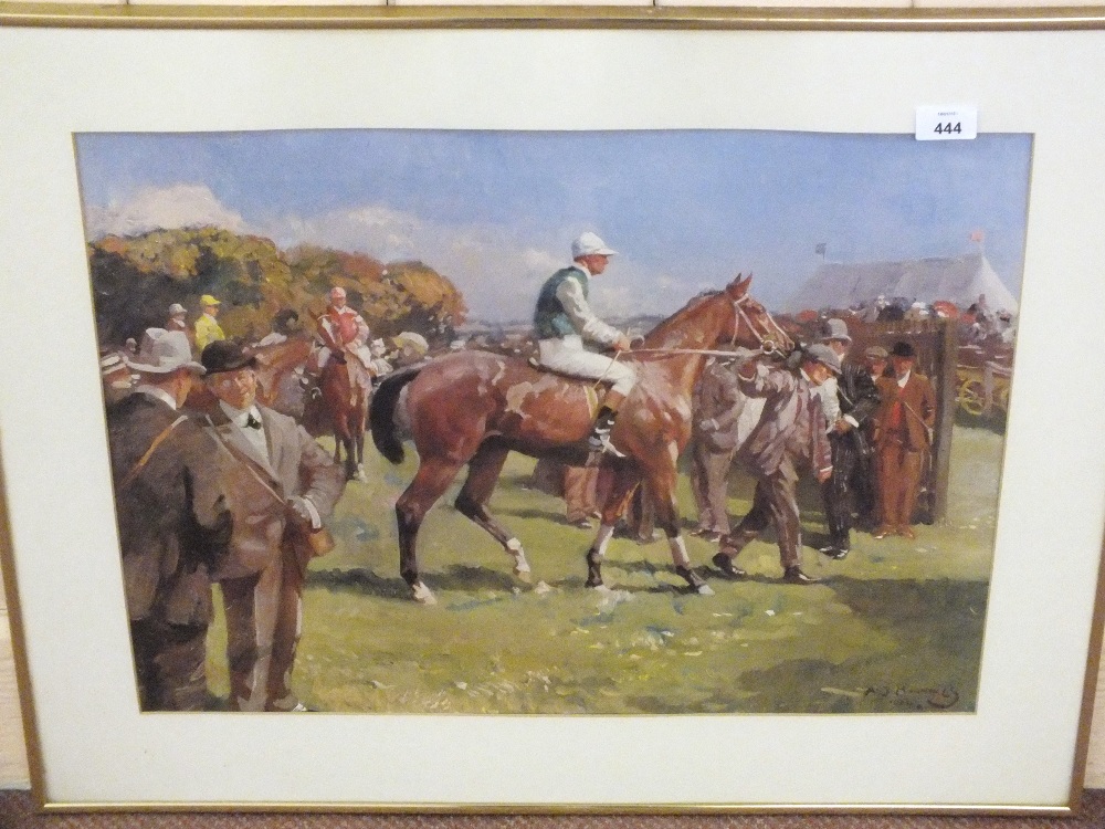 A coloured Munnings racing print 17" x 23"