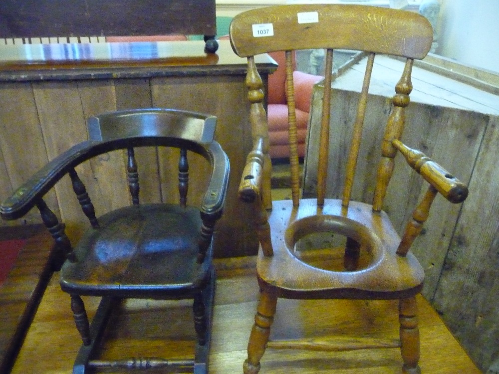 Two Victorian children`s chairs
