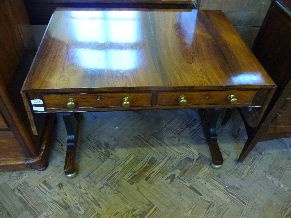 A William IV Rosewood two drawered sofa table