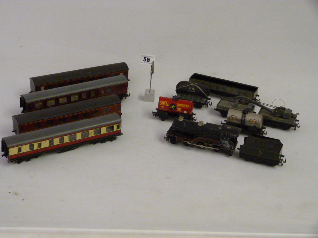 Box of Hornby Tin Plate Coaches & Wagons