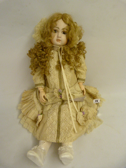 Dressed Porcelain Headed Doll