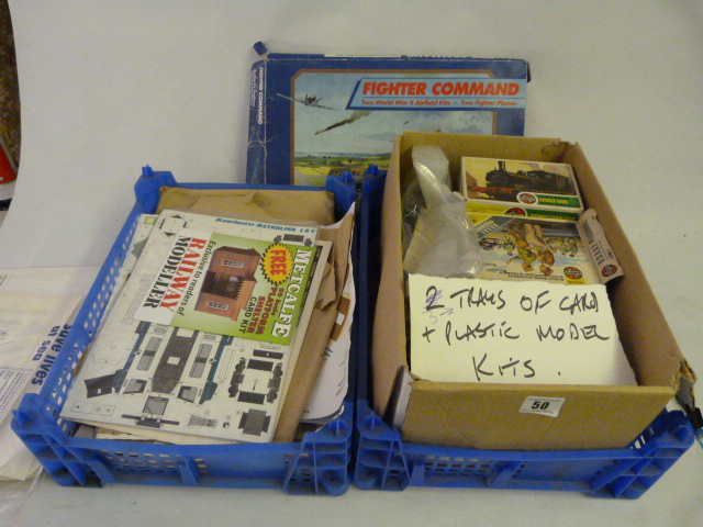 2 Trays of Plastic Airfix Models & Other Kits