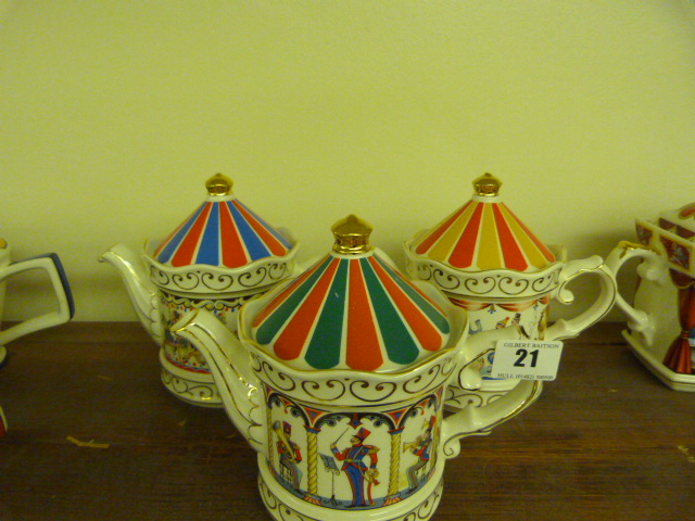 3 Sadler Edwardian Entertainment Teapots