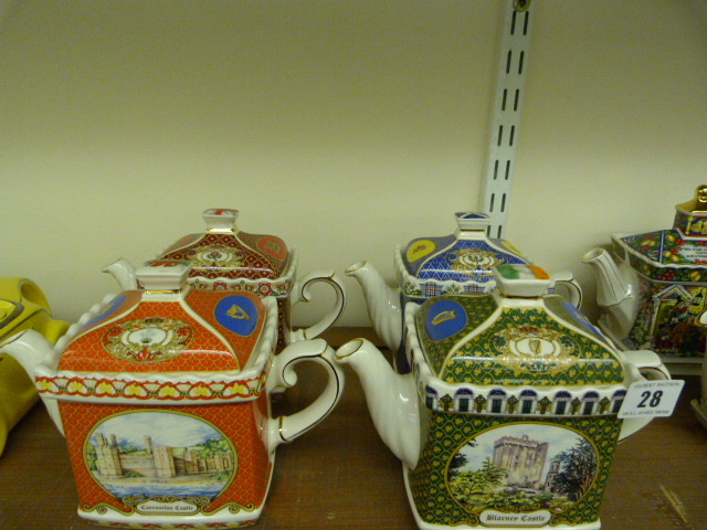 Collection of 4 Sadler Castle Teapots