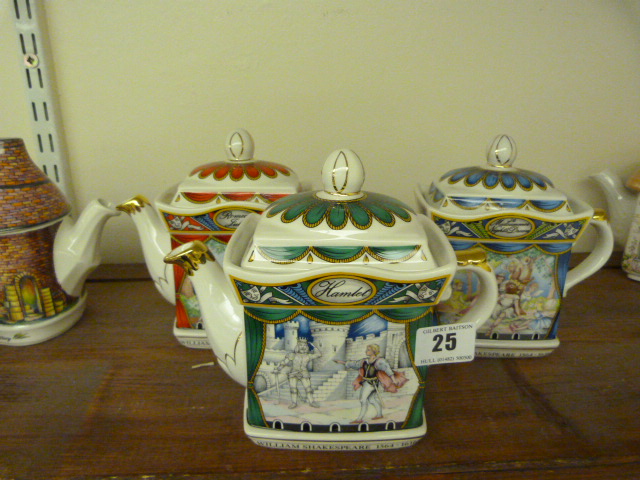 3 Sadler William Shakespeare Teapots