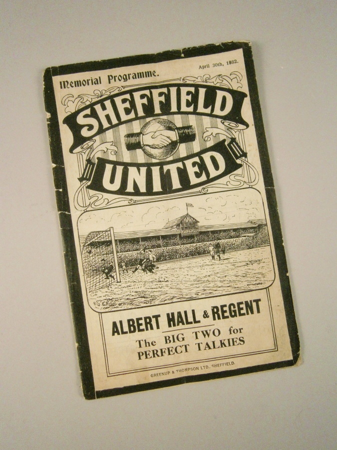 A football programme for a game between Sheffield United and Newcastle United, April 30th 1932.