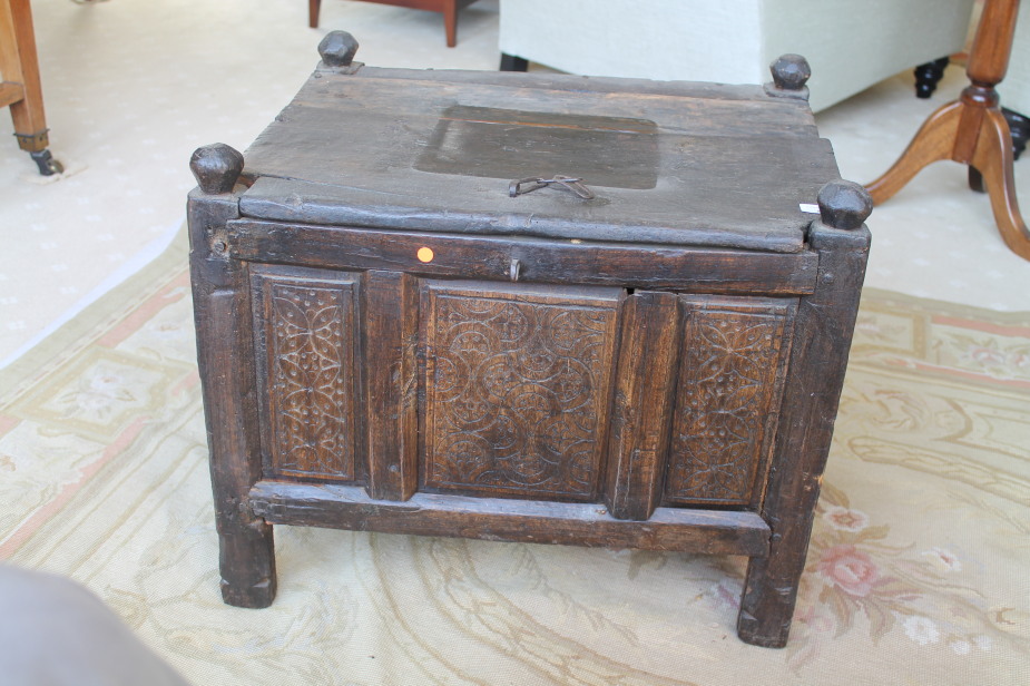 A Persian type chest or box seat, 58cm wide, 46cm deep, 50cm high.