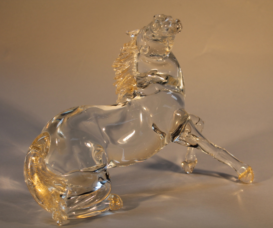 A Murano glass figure of a horse, the base inscribed "made for the private collection of the Woolf