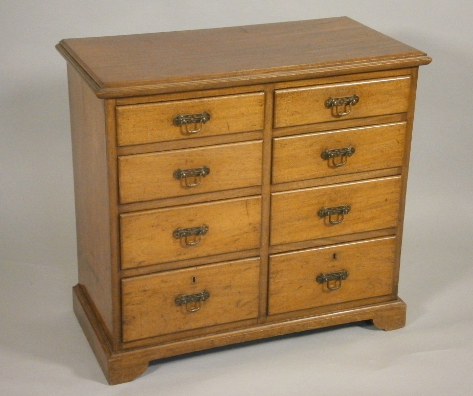 A Victorian mahogany chest of drawers, the top with a moulded edge above six short drawers, on