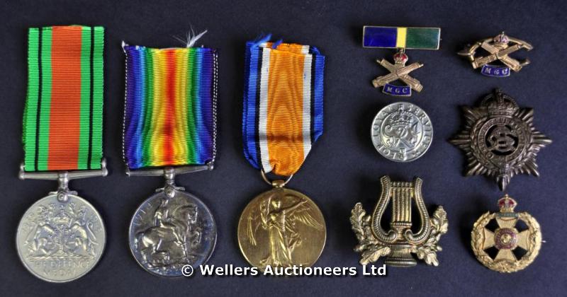 "World War I, a pair, War and Victory medals (67880 Pte. R.H.E. Howroyd, M.G.C.), in a card box of