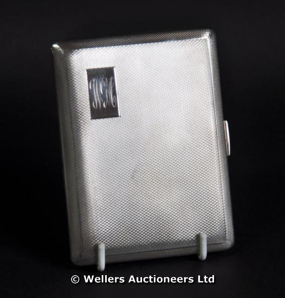 "A silver cigarette case, Birmingham 1959, 100grs approx. "