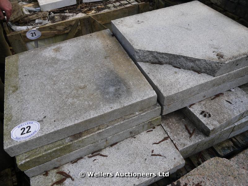 *TWO PALLETS OF APPROX 10 SQUARE YARDS OF HONED FACE WHITE GRANITE 24” X 24” SLABS