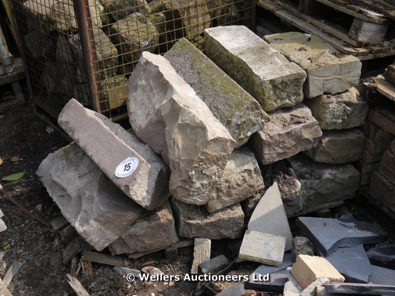 *EIGHT PALLETS OF APPROX 120 LINEAR YARDS OF PINK GRANITE KERBSTONES