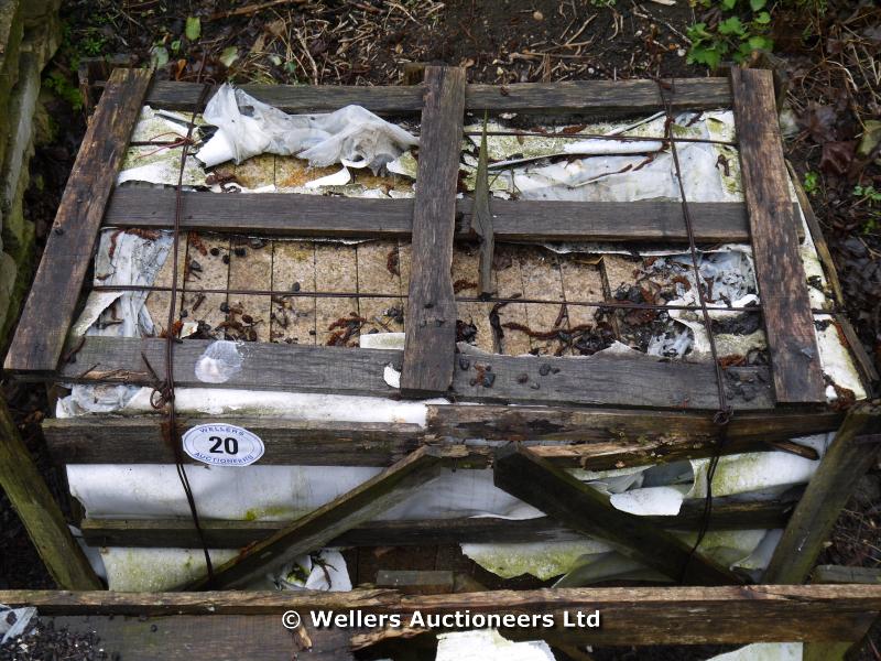 *PALLET OF APPROX 8 SQUARE YARDS OF HONED FACE WHITE GRANITE 10” X 10” SLABS