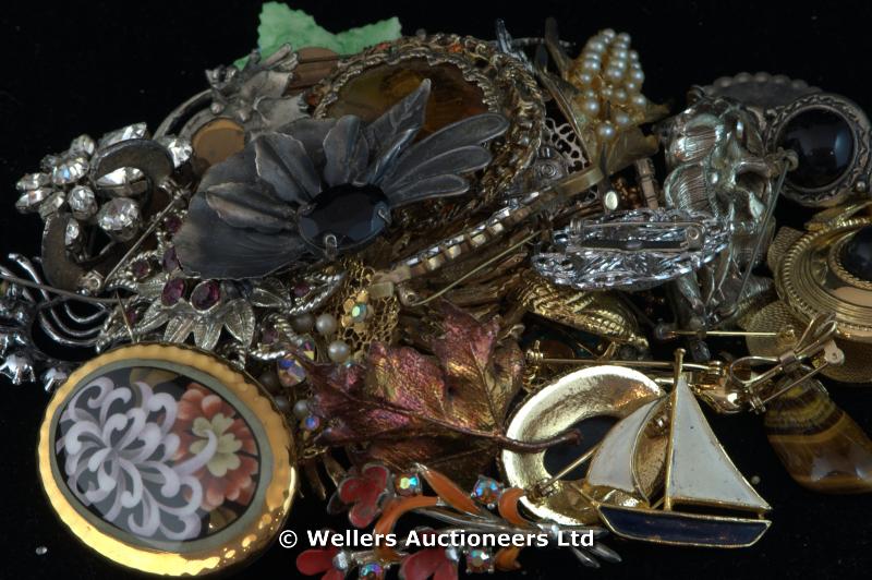 Collection of approximately forty brooches