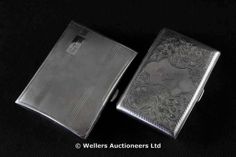 "Two silver card cases, Mappin & Webb, Birmingham 1930 & Birmingham 1927, marked A & L Ltd.,