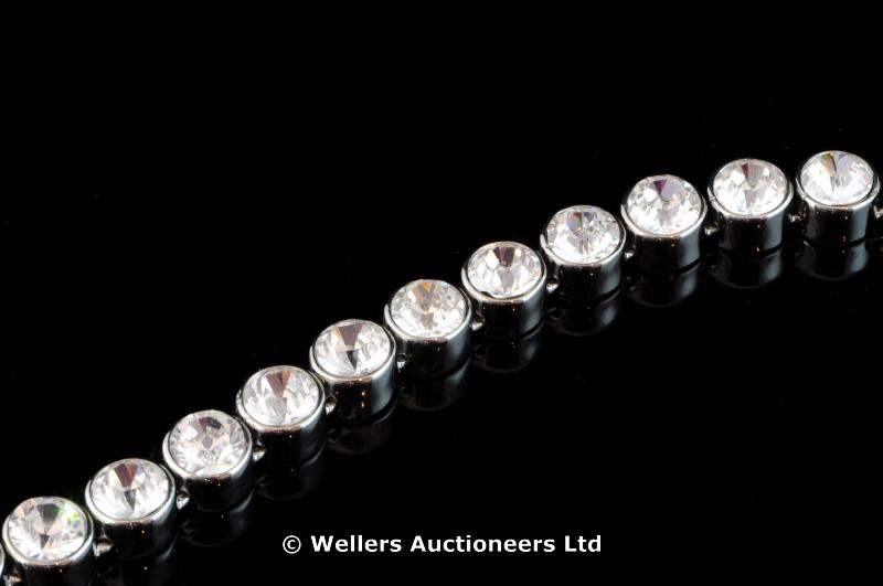 Line bracelet rubover set with Swarovski crystals