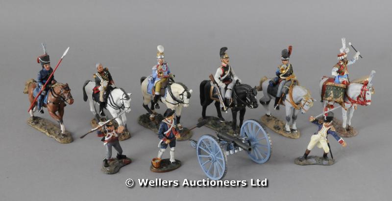 A quantity of del Prado cold painted equestrian figures; and infantrymen of various regiments (