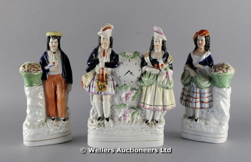 Three Victorian flatback figures