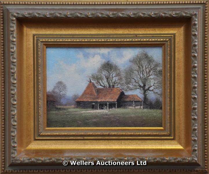 "James Wright - `Near Bradfiled Bridge`, oil on board, signed, 11.5 x 18.5cm; and Peter Jay - `