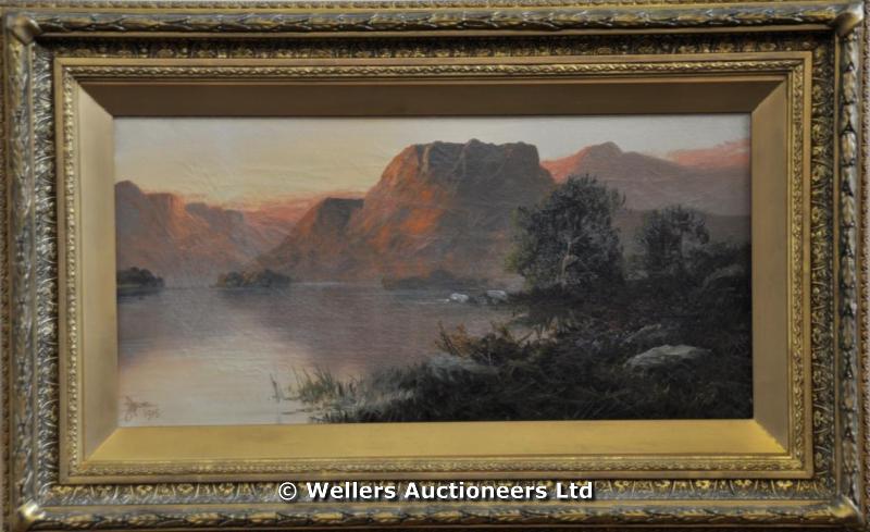 "J.H. Boel - trio of Scottish landscapes, oil on canvas, signed & dated 1915, 19.5 x 39.5 & 35 x