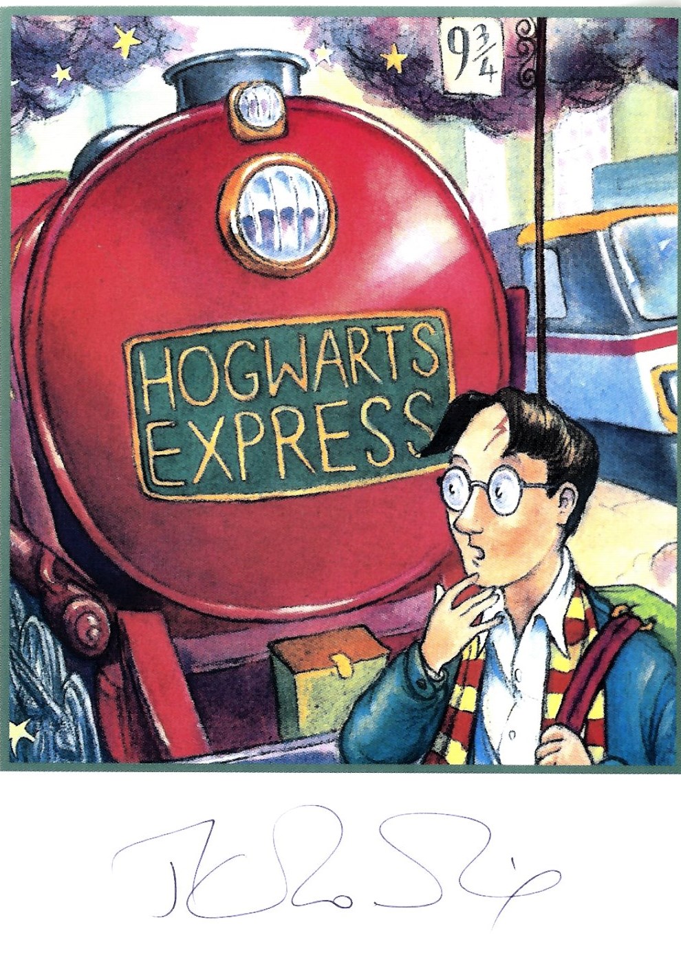 ROWLING J. K.: (1965-    ) British Author of the Harry Potter books. Signed colour 4 x 6 postcard,