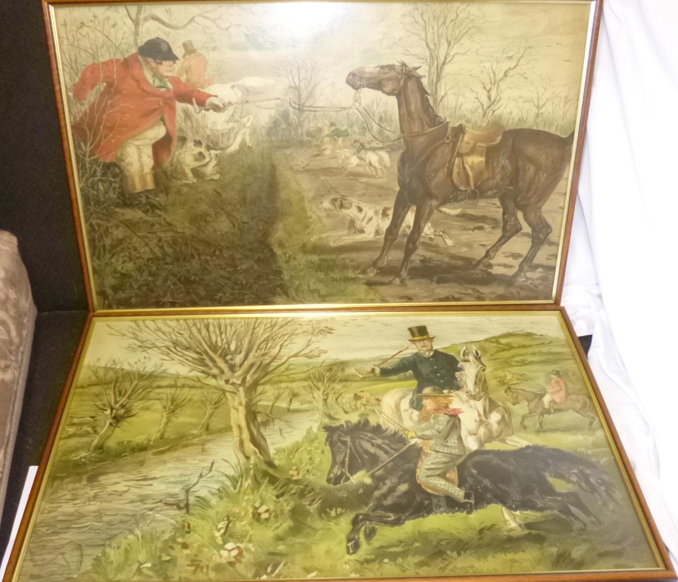 Pair of Hunting prints 23"x14" each