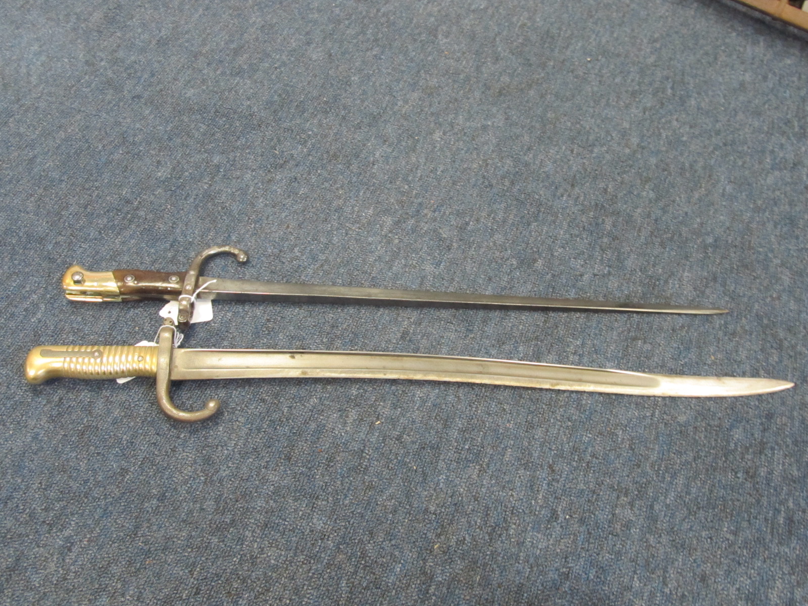 Bayonet-Model 1874 Gras Epee bayonet. No scabbard. Made at St Etienne, June 1876 overall good