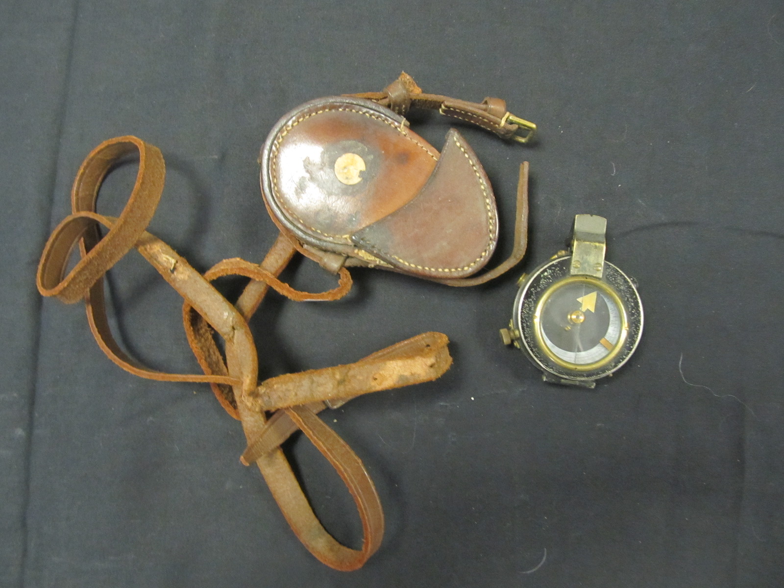WW1 pattern compass named to C P Hobbs In leather case.