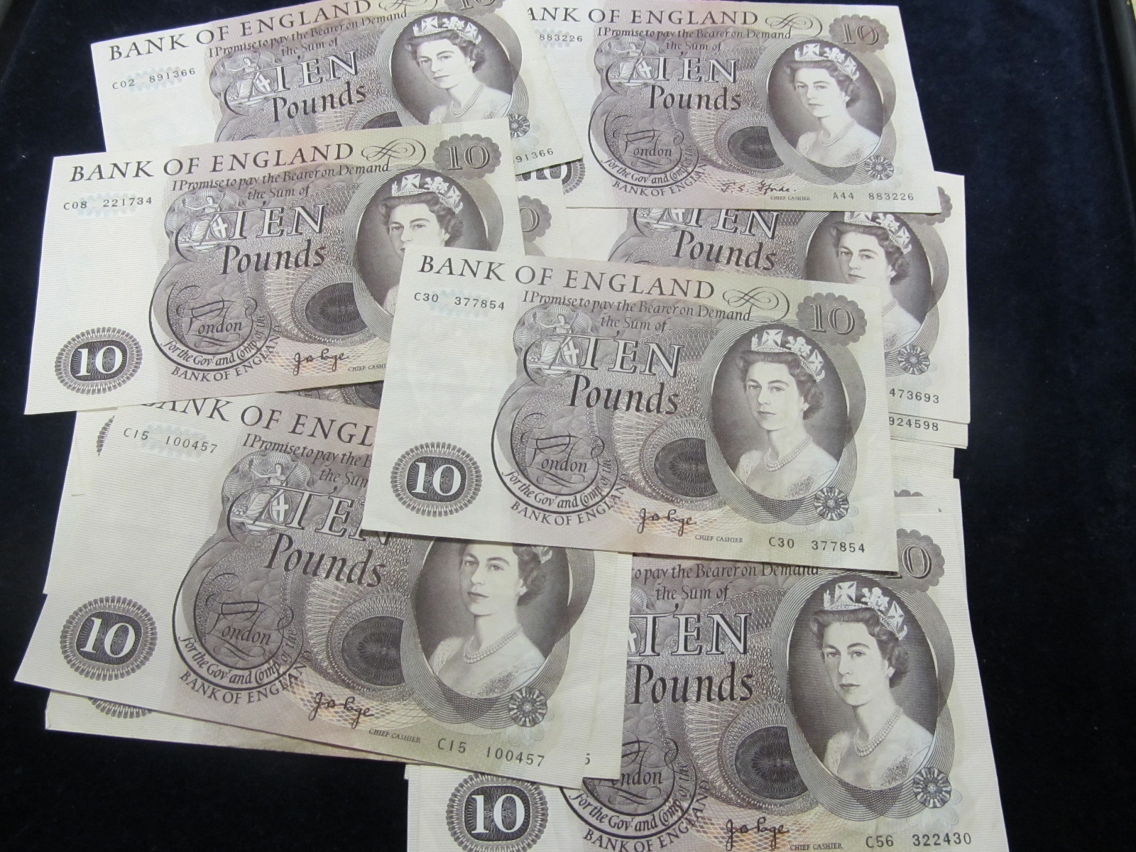 GB Ten Pounds (18) All Series "C" Average VF or better