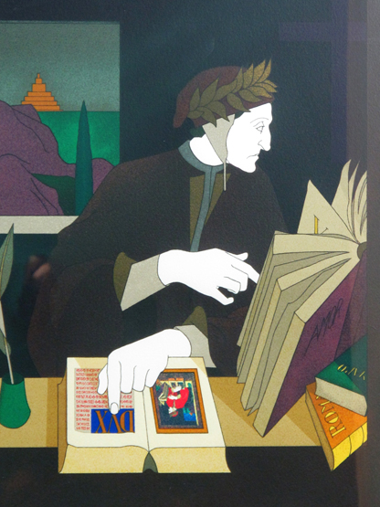 TOM PHILLIPS, R.A. (BRITISH, BORN 1937),  "Virgil In His Study" and "Dante", a pair, screenprints,