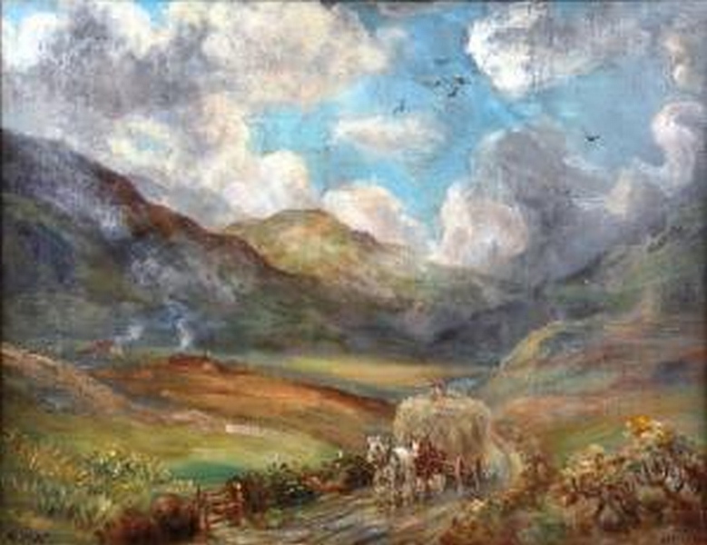Robert West Napier FRSA FSA (Scot) (British, 1871-1939) (ARR) `Hay Cart` Oil on canvas, signed