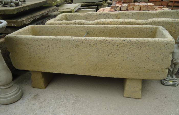 Large reproduction, reconsituted ""Horse Trough"" on a pair of feet 1500mm (59"") long 640mm (25"")