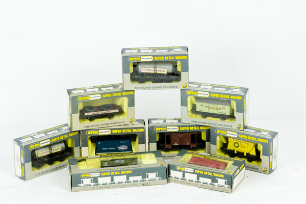 Nine boxed Wrenn wagons, various